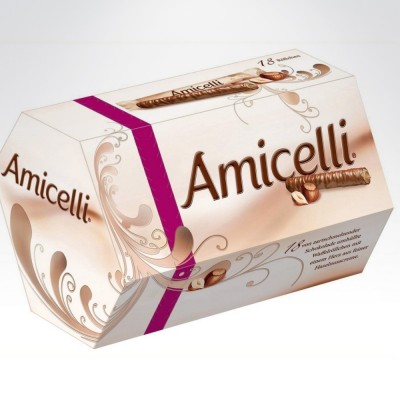 Amicelli 225g rurki czekoladowe z nadzieniem