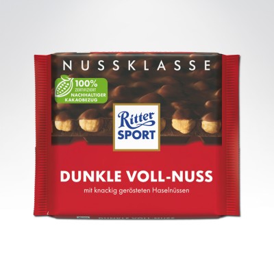 Ritter Sport Dunkle Voll-Nuss czekolada gorzka z caÅ‚ymi orzechami 100g