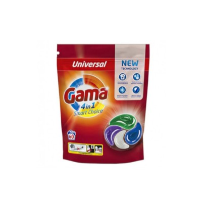 Gama 4w1 60 sztuk Uniwersalne niemieckie kapsułki do prania (Vizir)
